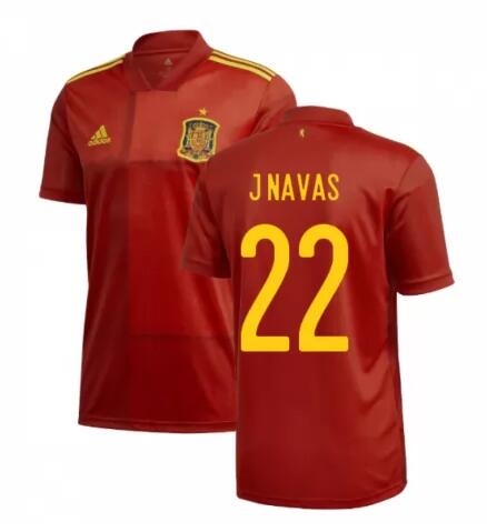 2020 EURO Spain Home Kit Soccer Jersey J NAVAS 22